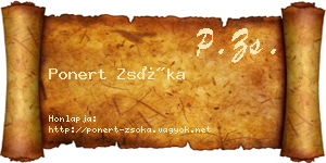 Ponert Zsóka névjegykártya